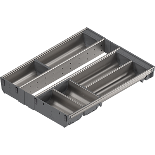 ORGA-LINE wkład z pojemnikami (cał. wypełnienie)do szuf.TANDEMBOXdł.NL=500 mm szer. korpusu KB=450 mm+inox*P/U: 1 (ZSI.45VEI6) BLUM