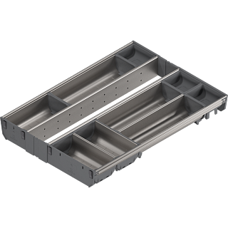 ORGA-LINE wkład z pojemnikami (cał. wypełnienie)do szuf.TANDEMBOXdł.NL=550 mm szer. korpusu KB=450 mm+inox*P/U: 1 (ZSI.45VEI7) BLUM