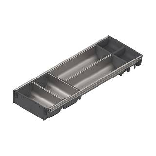 ORGA-LINE wkład z pojemnikami (częściowe wypełnienie),  do szuflady     standardowej TANDEMBOX,  dł. NL=550 mm,  szer.=192 mm+inox*P/U: 1 (ZSI.550BI2N)