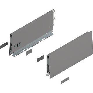 Bok MERIVOBOX,  wysokość K (129 mm),  dł.=300 mm,  lewy/prawy+szary indium     mat*P/U: 1/5 (470K3002S)   BLUM