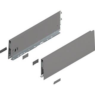 Bok MERIVOBOX,  wysokość K (129 mm),  dł.=400 mm,  lewy/prawy+szary indium     mat*P/U: 1/5 (470K4002S)   BLUM
