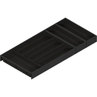 AMBIA-LINE orginizer do LEGRABOX/MERIVOBOX tworzywo sztuczne/stal 6 przegródka na sztućce dł.=650 mm sz.=300 mm,  czarny mat (ZC7S650BS3) BLUM