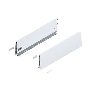 Bok MERIVOBOX,  wysokość K (129 mm),  dł.=450 mm,  lewy/prawy+jedwabiście     biały mat*P/U: 1/5 (470K4502S)   BLUM