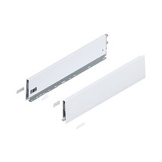 Bok MERIVOBOX,  wysokość K (129 mm),  dł.=550 mm,  lewy/prawy+jedwabiście     biały mat*P/U: 1/5 (470K5502S)   BLUM