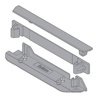 SERVO-DRIVE profil nośny-uchwyt pionowe dolny/tylny + zaślepka+R7037 ciemnoszara*P/U: 1/25 (Z10D01EA.01TPA U+H+A R737) BLUM