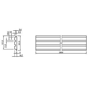 Panel ścienny AGT LB-3771 369 Dąb niemiecki 2800х121х18mm