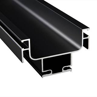 Profil GOLA pionowy pośredni Ferro Fiori z rowkiem na LED,  płyta wiórowa 18 mm,  L=5400 mm,  type C,  czarny