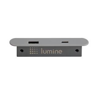 Gniazdo USB owalne Lumine PULSE,  2xUSB A+C (15W),  czarne