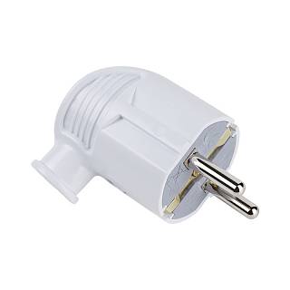 Wtyczka narożnikowa,  250W,  16A,  biała