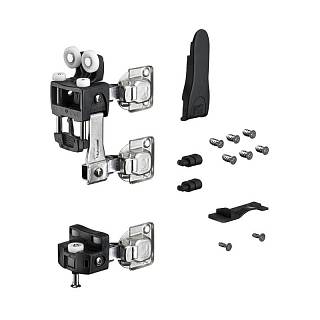 WingLine L,  zestaw elementów jezdnych z samozamykaniem,  25 kg,  czarny,  prawy,  (9278490) Hettich