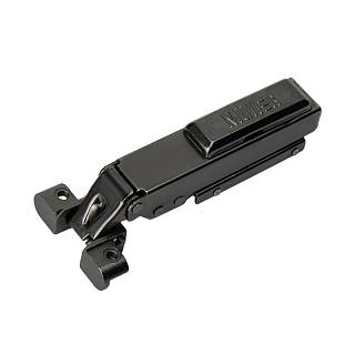 Zawias do profilu aluminiowego,  Clip-On,  95°,  nakładany,  z cichym domykiem,  liniowy prowadnik,  matowa czerń,  3D Muller profi line