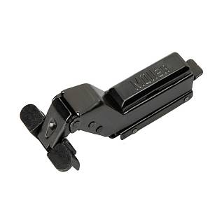 Zawias do profilu aluminiowego,  Clip-On,  95°,  wewnętrzny,  bez sprężyny,  liniowy prowadnik,  matowa czerń,  3D Muller profi line