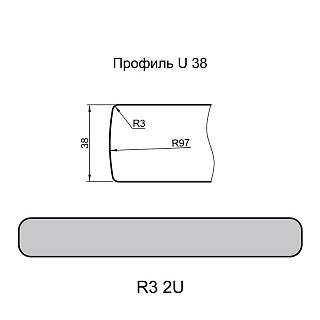 Blat Luxeform S634/R3-2 U Teneryfa odporn. wilgocioodporny 3050х900x38mm