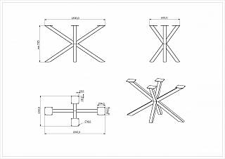 Stelaż do stołu 3X,  1200x600mm,  h = 725mm,  biały Ral 9003 (Muar)