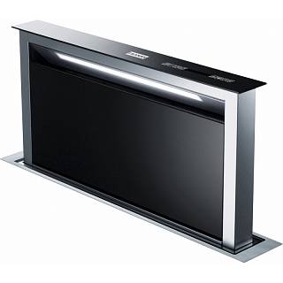 Okap nablatowy Downdraft FDW 908 IB XS Stal szlachetna/Czarne szkło 110.0365.588 Franke