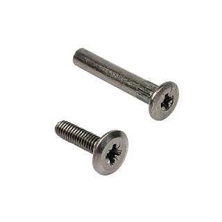 Złącze śrubowe z łbem płaskim,  M4,  D=5,  nikiel titanium,  Permo