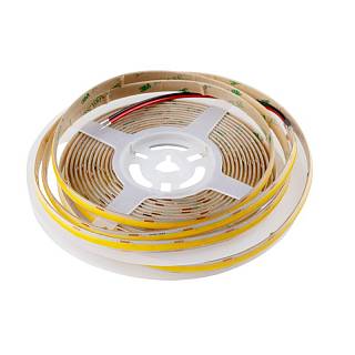 Taśma LED COB,  480 LEDs/m,  10W,  12V,  IP65,  światło ciepłe,  3000К
