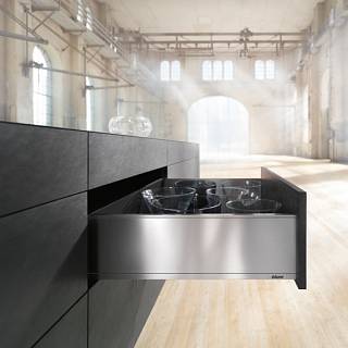 Komplet Szuflad Legrabox,  wysokość K (128.5 mm),  NL=500 мм,  40kg,  stalowy