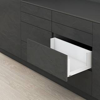 Komplet Szuflad Legrabox,  wysokość C (177 mm),  NL=600 мм,  70kg,  boxcover(nadstawka szklana),  biała