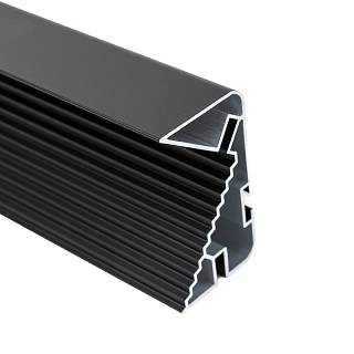 Profil GOLA poziomy LED Ferro Fiori,  L = 4100 mm,  typ L/C,  czarny szczotkowany