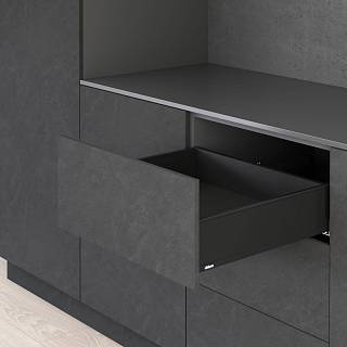 Komplet Szuflad Legrabox,  wysokość K (128.5 mm),  NL=550 мм,  0-20kg (typ L1),  czarny