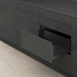Komplet Szuflad Legrabox,  wysokość C (177 mm),  NL=600 мм,  0-20kg (typ L1),  boxcover(nadstawka szklana),  czarny