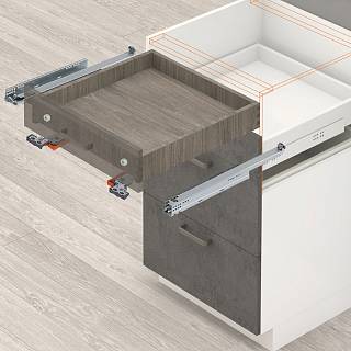 Komplet Prowadnic Movento Blumotion,  pełny wysuw + sprzęgła,  NL=480mm,  40 kg