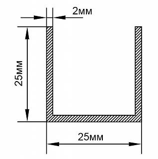 Kanał aluminiowy 25x25x2 bez powłoki