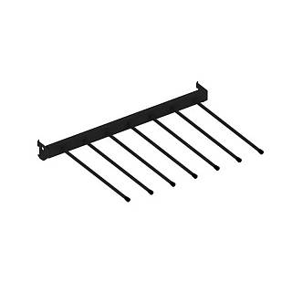 Uniwersalna półka z haczykami 606×406 mm сzarna (7 haczyków)