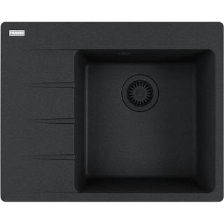 Zlewozmywak wbudowywany Fragranit + Centro CNG 611-62 TL ociekacz z lewej strony Onyx / Czarny odpływ Franke 114.0740.850