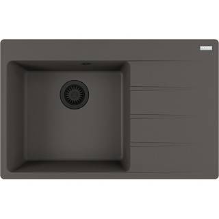 Zlewozmywak wbudowywany Fragranit + Centro CNG 611-78 TL ociekacz z prawej strony Łupkowy Szary / Czarny odpływ Franke 114.0738.002