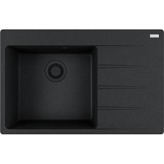Zlewozmywak wbudowywany Fragranit + Centro CNG 611-78 TL ociekacz z prawej strony Onyx / Czarny odpływ Franke 114.0740.849