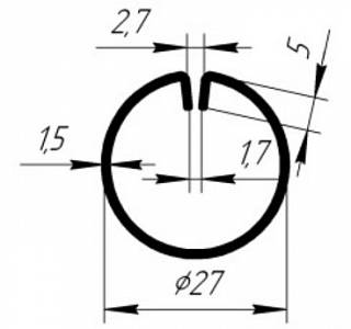 Rura krawędziowa okrągła d27x1, 5mm do siatki