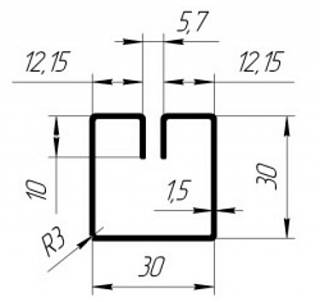 Rura krawędziowa kwadratowa 30x30x1, 5 mm do oczek