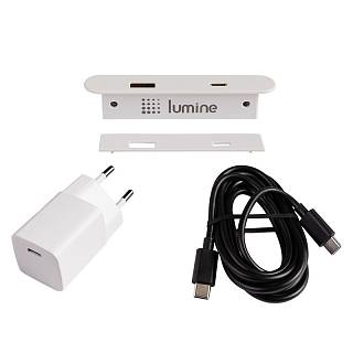 Gniazdo USB owalne Lumine PULSE,  2xUSB A+C (30W),  biały