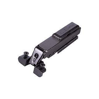 Zawias Clip-On,  95°,  do profilu aluminiowego,  nakładany,  z liniową płytką montażową,  czarny mat,  3D,  Muller Profi Line
