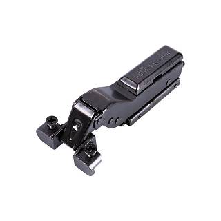 Zawias Clip-On,  95°,  do profilu aluminiowego,  półnakładany,  z liniową płytką montażową,  czarny mat,  3D,  Muller Profi Line