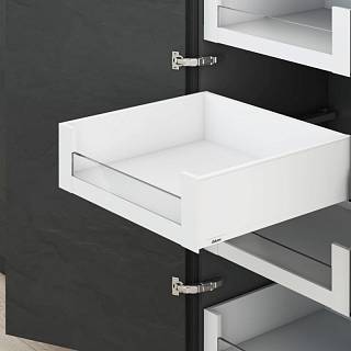 Legrabox zestaw szuf. wewn. wysokiej,  element dekoracyjny szkło niskie,  C L=350 biały BLUM