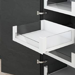 Legrabox free zestaw szuf. wewn. wysokiej,  szkło przednie niskie+boczne,  C L=550 biały BLUM