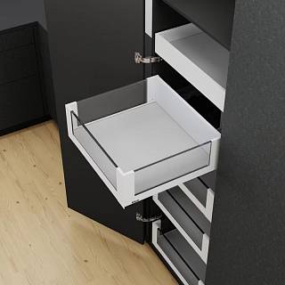 Legrabox free zestaw szuf. wewn. wysokiej,  szkło przednie wysokie+boczne,  C L=450 biały BLUM