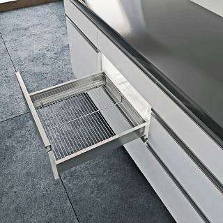 Szuflada Atira z kratką CargoPlus W=450/454 NL=520 H=70 P2O,  srebrna Hettich
