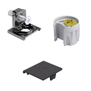 Komplet złącza do półek PK2 PRO z wkrętem do płyt od 18 mm,  metalowy element mocujący,  czarny nikiel/antracyt,  Italiana Ferramenta