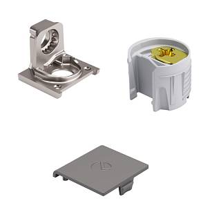 Komplet złącza do półek PK2 PRO do płyt od 18 mm,  metalowy element mocujący,  nikiel/szary,  Italiana Ferramenta