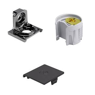 Komplet złącza do półek PK2 PRO do płyt od 18 mm,  metalowy element mocujący,  czarny nikiel/antracyt,  Italiana Ferramenta