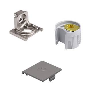 Komplet złącza do półek PK2 PRO do płyt od 16 mm,  metalowy element mocujący,  nikiel/szary,  Italiana Ferramenta