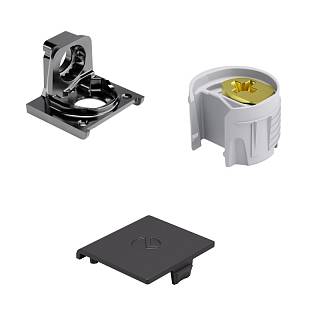 Komplet złącza do półek PK2 PRO do płyt od 16 mm,  metalowy element mocujący,  czarny nikiel/antracyt,  Italiana Ferramenta