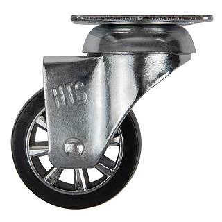 Kółko plastikowa HTS 191 z podstawą górną,  Ø 50mm,  max 40kg,  chrom | czarny