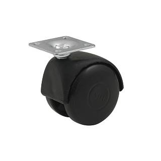 Kółko plastikowa HTS 401 z podstawą górną,  Ø 50mm,  max 30kg,  czarny