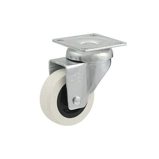 Kółko gumowa HTS 331 z podstawą górną,  Ø 50mm,  max 45kg,  biały