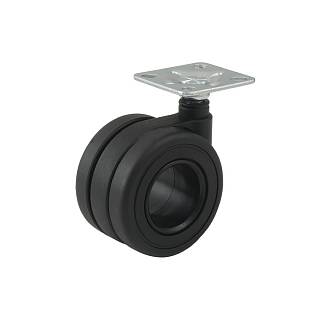Kółko plastikowa z podstawą górną Ferro Fiori R 10040 Ø65,  max 40 kg,  chrom | czarny